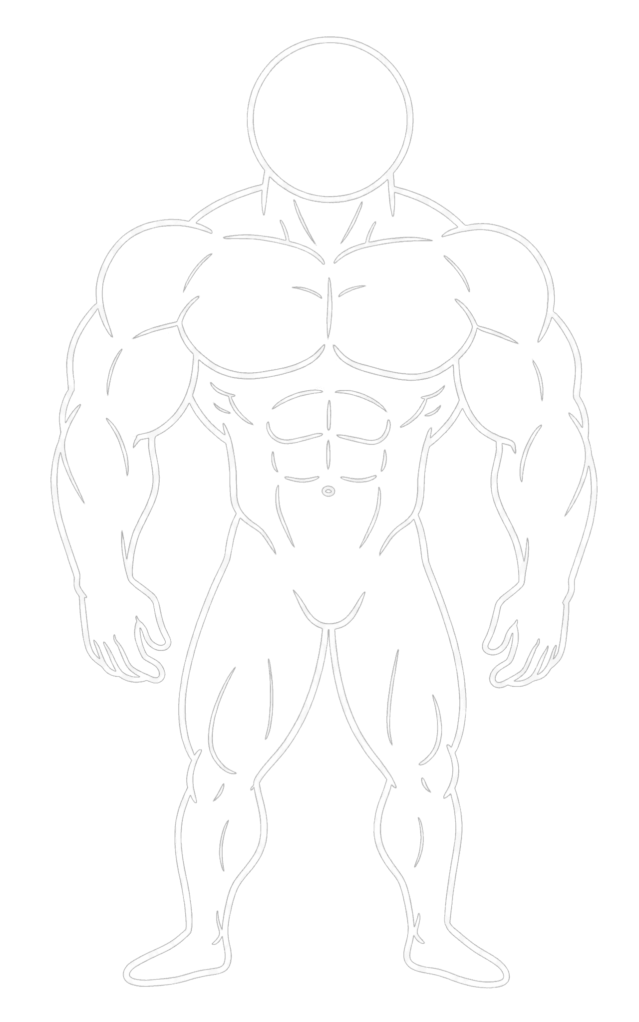 Body muscle map with individual recovery level for each group.